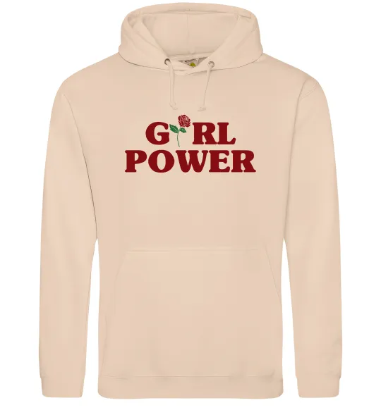 Жіноча толстовка (худі) Girl power rose Пісочний фото
