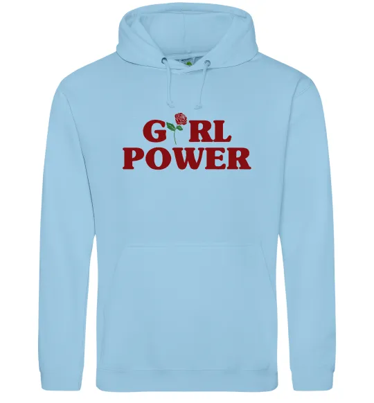 Жіноча толстовка (худі) Girl power rose Блакитний фото