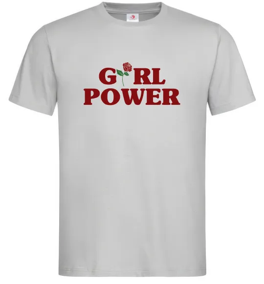 Чоловіча футболка Girl power rose Сірий фото