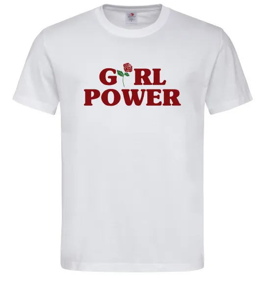 Чоловіча футболка Girl power rose Білий фото