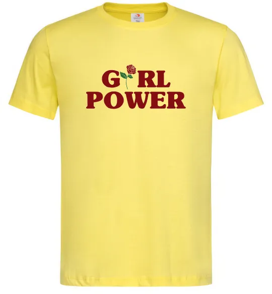 Чоловіча футболка Girl power rose Лимонний фото