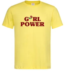 Чоловіча футболка Girl power rose Лимонний фото