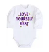 Дитячий бодік Love yourself first Білий фото