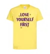 Детская футболка Love yourself first Лимонный фото