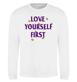 Свитшот Love yourself first Белый фото