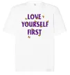 Футболка Оверсайз Love yourself first Білий фото