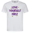 Чоловіча футболка Love yourself first Білий фото