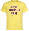 Чоловіча футболка Love yourself first Лимонний фото