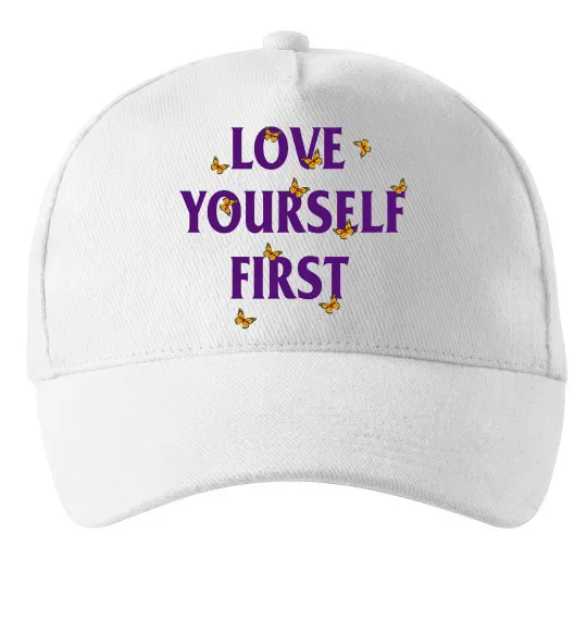 Кепка Love yourself first Білий фото