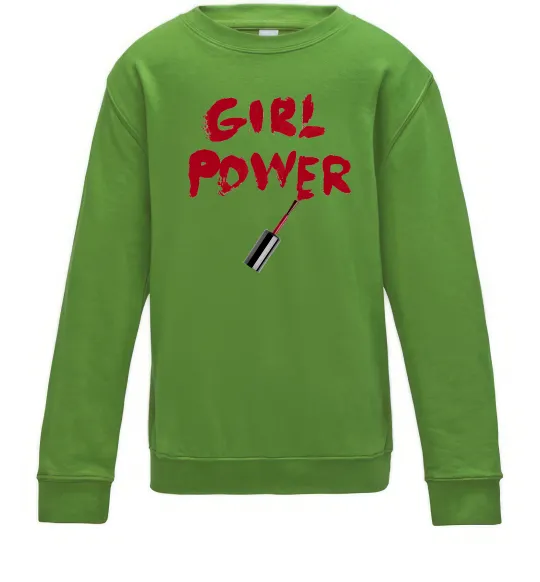 Дитячий світшот Girl power Лаймовий фото