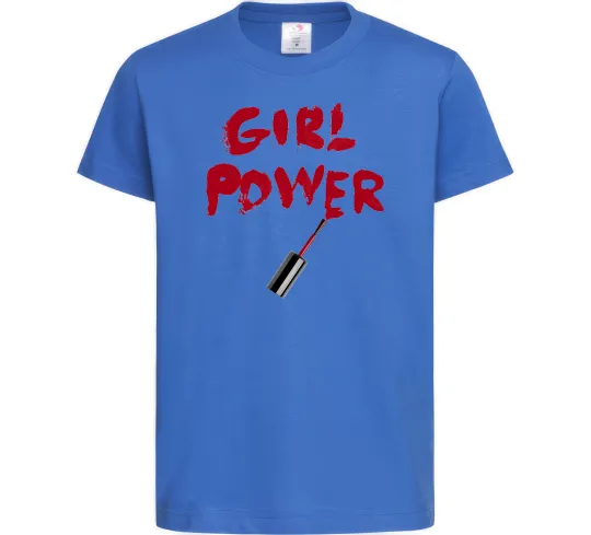 Дитяча футболка Girl power Яскраво-синій фото