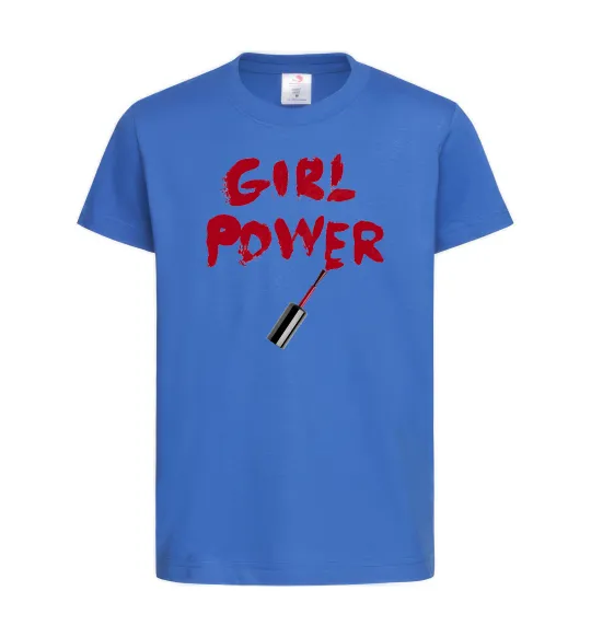Дитяча футболка Girl power Яскраво-синій фото