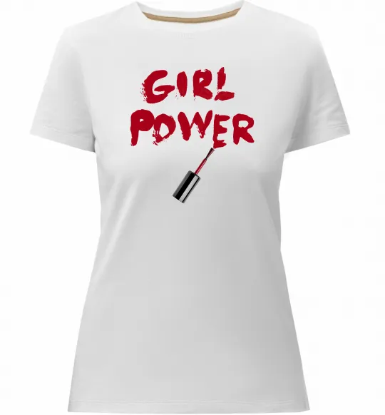 Жіноча преміум футболка Girl power Білий фото