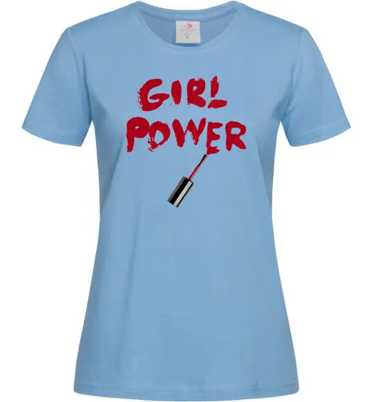 Жіноча футболка Girl power Блакитний фото