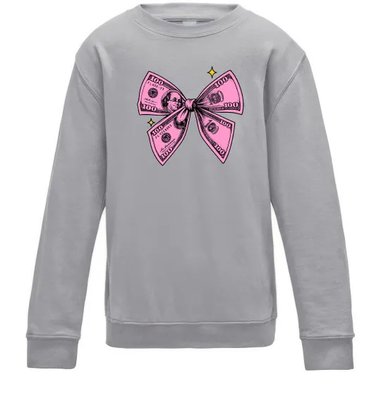 Дитячий світшот Бант з доларів Сірий меланж фото