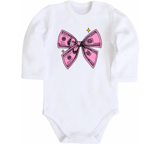 Дитячий бодік Бант з доларів Білий фото
