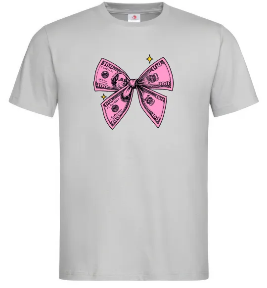Чоловіча футболка Бант з доларів Сірий фото