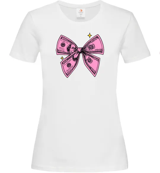 Жіноча футболка Бант з доларів Білий фото