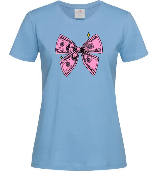 Жіноча футболка Бант з доларів Блакитний фото
