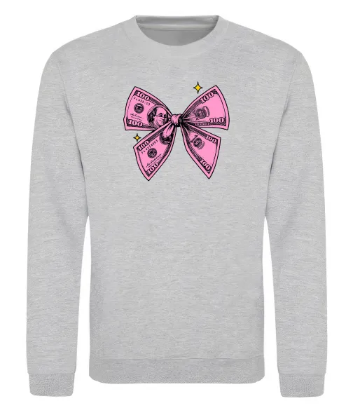 Світшот Бант з доларів Сірий меланж фото