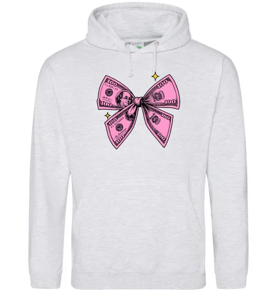 Чоловіча толстовка (худі) Бант з доларів Сірий меланж фото