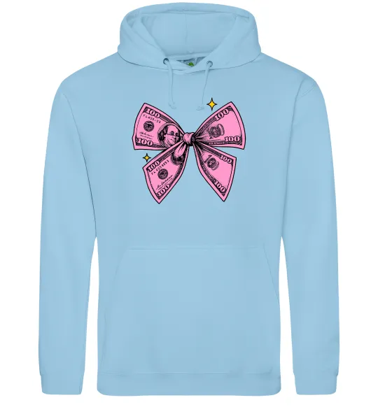 Жіноча толстовка (худі) Бант з доларів Блакитний фото