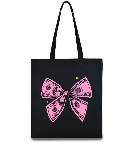 Еко-сумка Бант з доларів Чорний фото