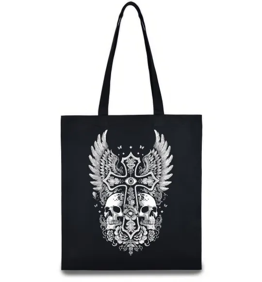 Эко-сумка Хрест з черепами Черный фото