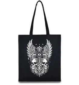 Эко-сумка Хрест з черепами Черный фото