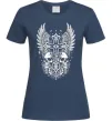 Женская футболка Хрест з черепами Темно-синий фото