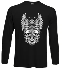Лонгслив Хрест з черепами Черный фото