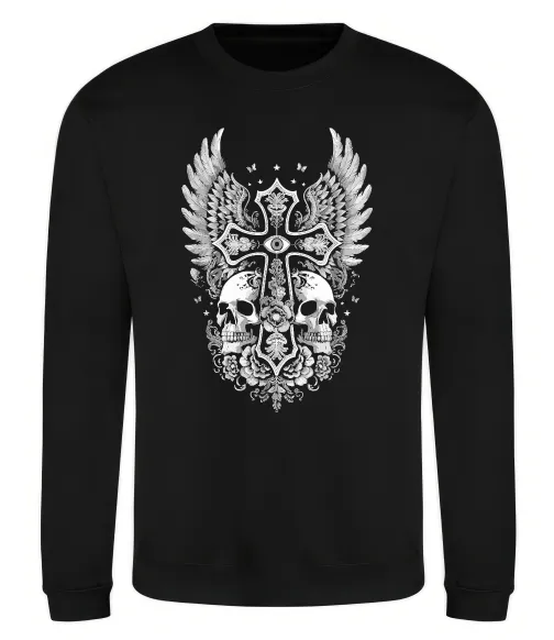 Свитшот Хрест з черепами Черный фото