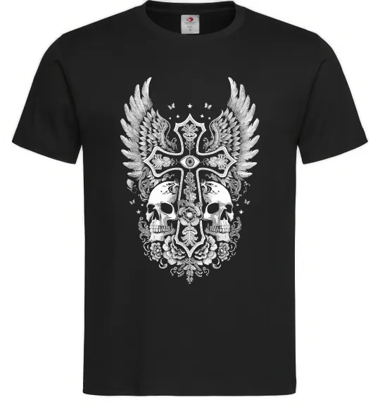 Мужская футболка Хрест з черепами Черный фото