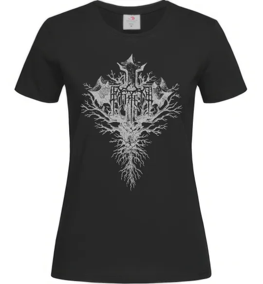 Женская футболка Хрест готичний Черный фото