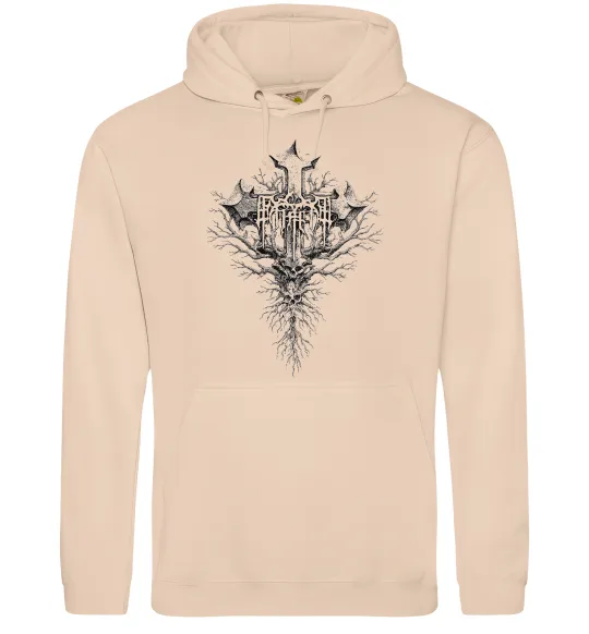 Чоловіча толстовка (худі) Хрест готичний Пісочний фото