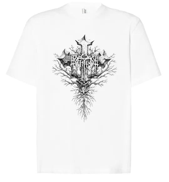 Футболка Оверсайз Хрест готичний Белый фото