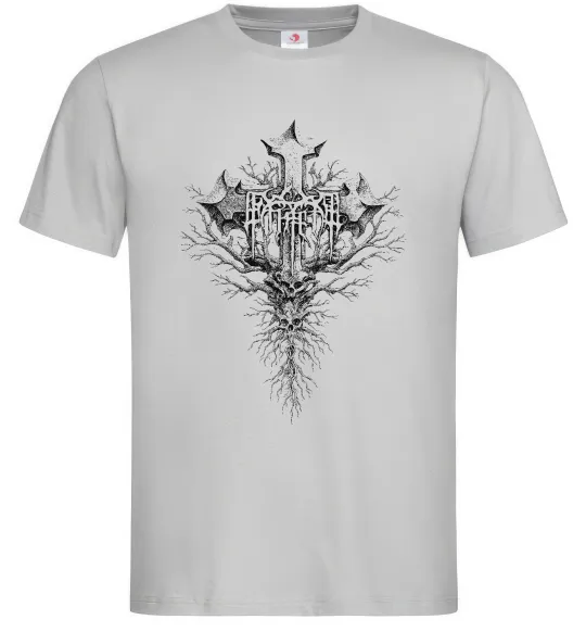 Мужская футболка Хрест готичний Серый фото