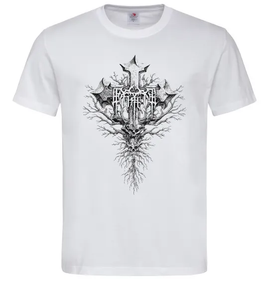 Мужская футболка Хрест готичний Белый фото