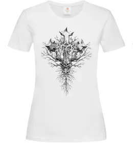 Жіноча футболка Хрест готичний Білий фото