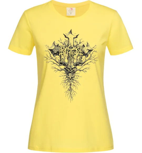 Женская футболка Хрест готичний Лимонный фото