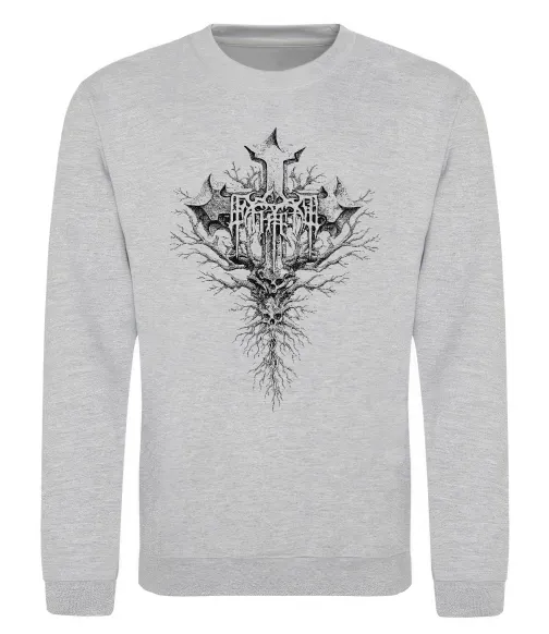 Свитшот Хрест готичний Серый меланж фото