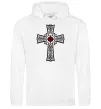 Жіноча толстовка (худі) Готичний хрест з орнаментом Білий фото
