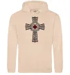 Жіноча толстовка (худі) Готичний хрест з орнаментом Пісочний фото