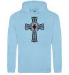 Жіноча толстовка (худі) Готичний хрест з орнаментом Блакитний фото
