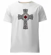 Мужская премиум футболка Готичний хрест з орнаментом Белый фото