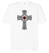 Футболка Оверсайз Готичний хрест з орнаментом Белый фото