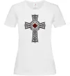 Женская футболка Готичний хрест з орнаментом Белый фото