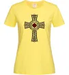 Женская футболка Готичний хрест з орнаментом Лимонный фото