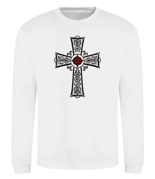 Свитшот Готичний хрест з орнаментом Белый фото