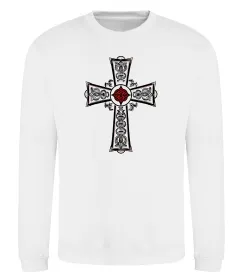 Свитшот Готичний хрест з орнаментом Белый фото